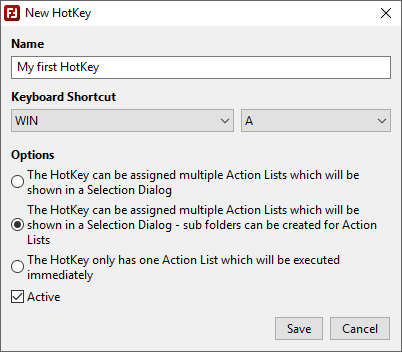 FasterFiles - Create HotKeys - Screenshot