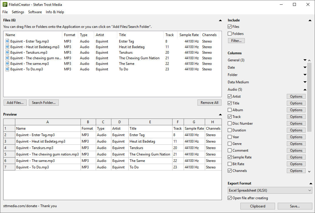 FilelistCreator Screenshots