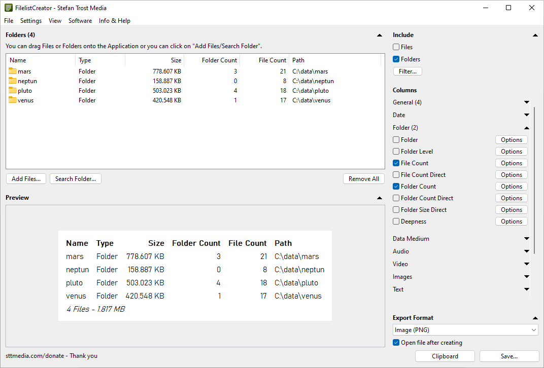 FilelistCreator Screenshots