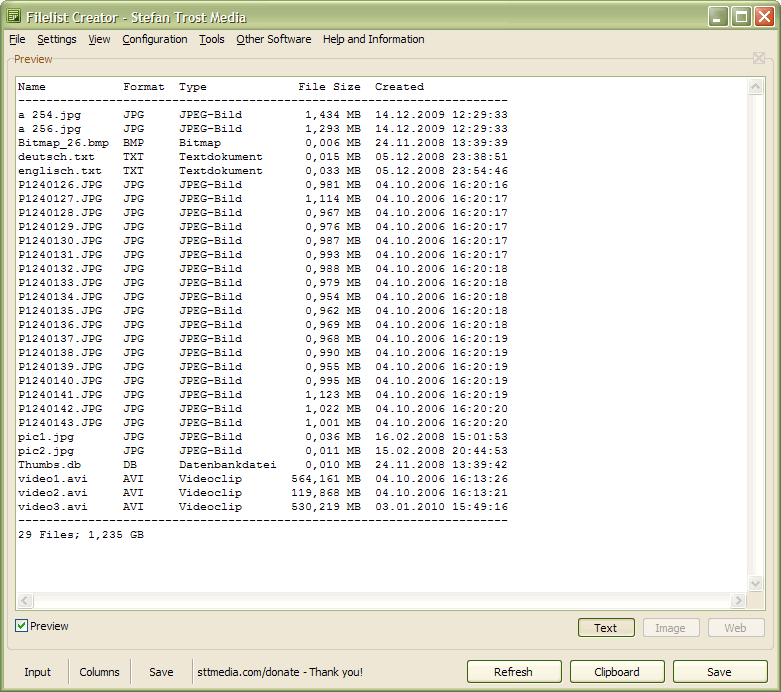FilelistCreator Old Screenshots