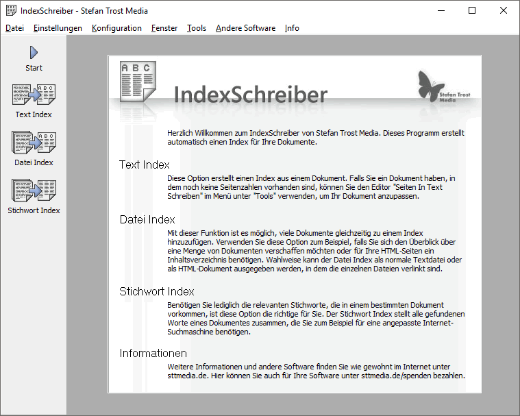 IndexSchreiber - Screenshot