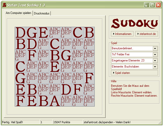 Sudoku - Buchstaben Sudoku - Screenshot