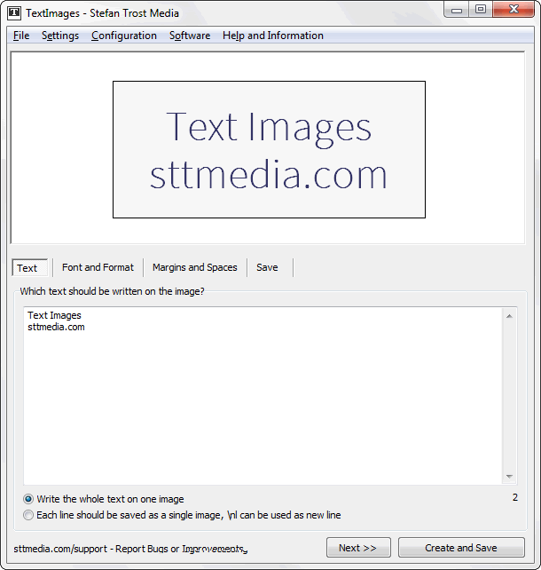 TextImages - Texte - Capture d’écran